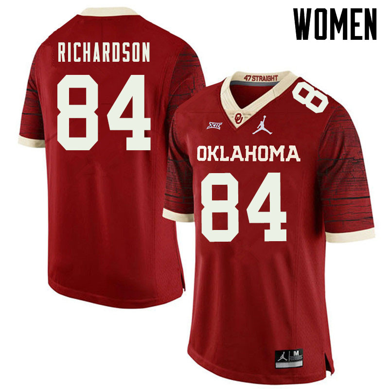 Jordan Brand Women #84 Kyre Richardson Oklahoma Sooners College Football Jerseys Sale-Retro